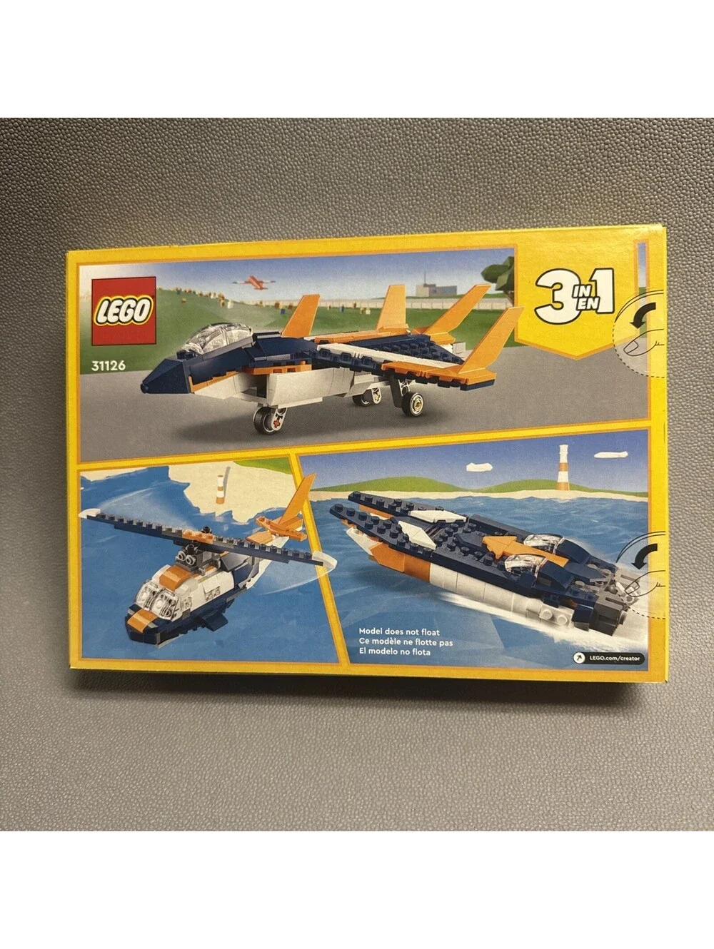 Lego 31126 Creator: Supersonic-Jet 3 in 1 New Retired Helicopter Boat 215pc